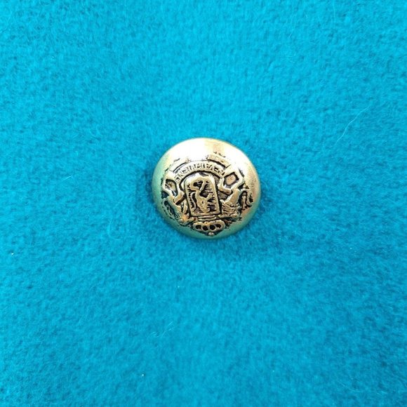 Vintage Long Coat size 6/8 Wool Trench Coat Winter duster Teal Double Breasted - Picture 5 of 10